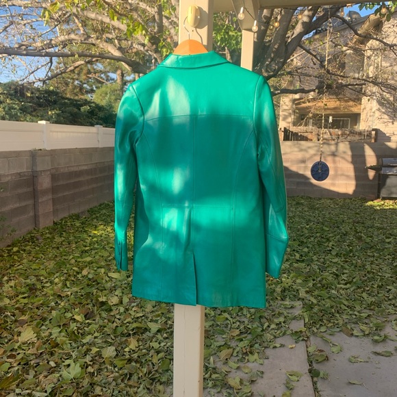 Bagatelle green genuine leather blazer/jacket one button size S - Picture 2 of 16